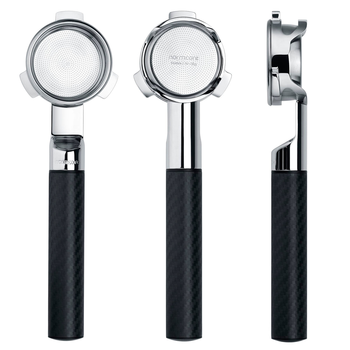 Normcore Lay-Flat Portafilter with Carbon Fiber Handle | NormCoreWares