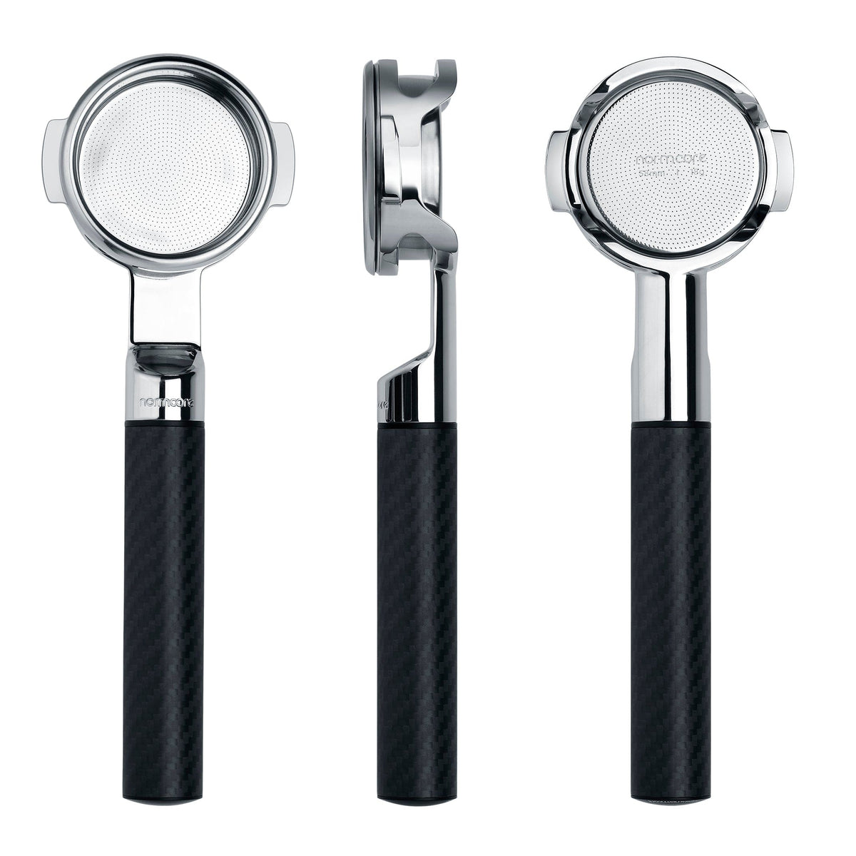 Normcore Lay-Flat Portafilter with Carbon Fiber Handle | NormCoreWares