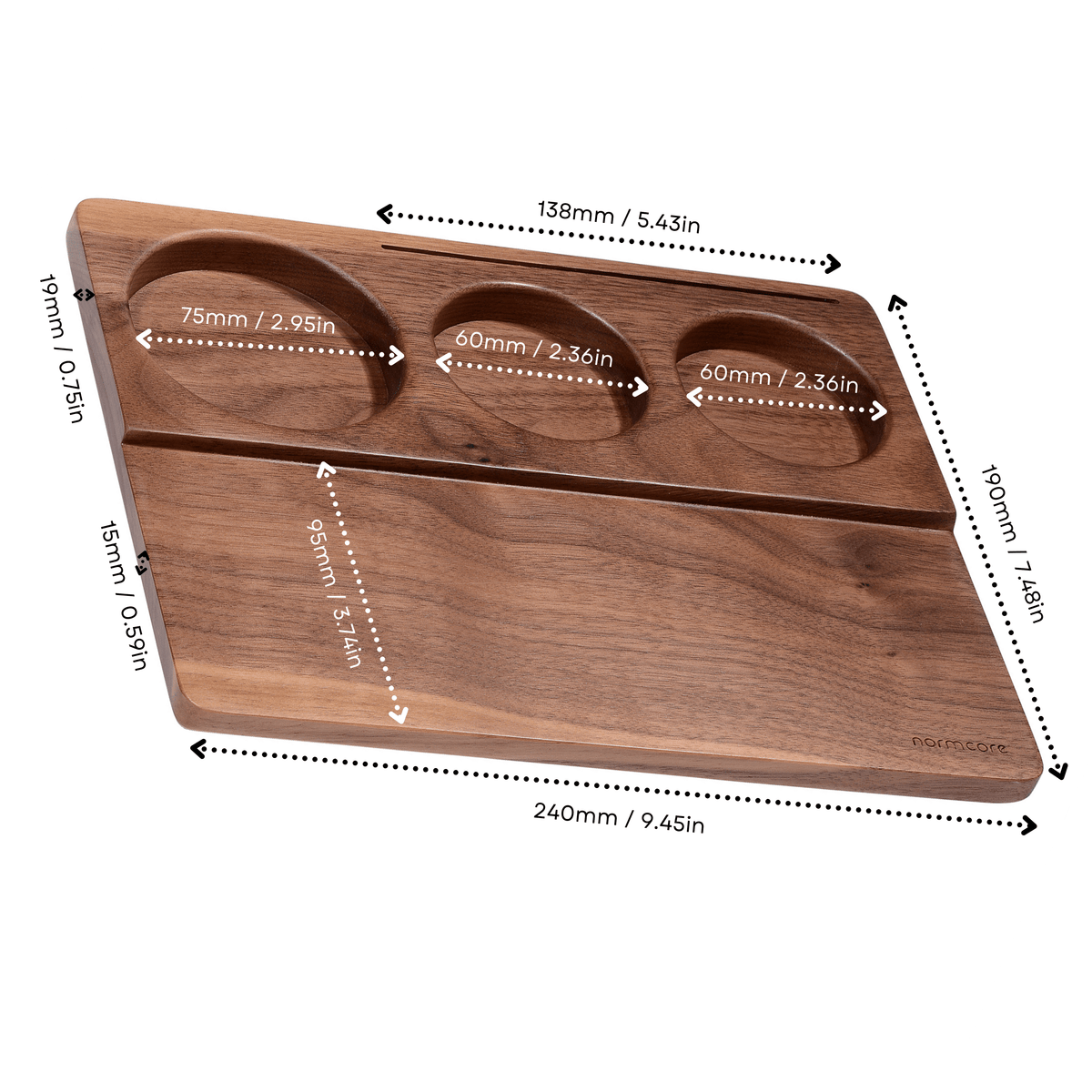 Normcore Wooden Espresso Tamping Station - Walnut / Oak | NormCoreWares