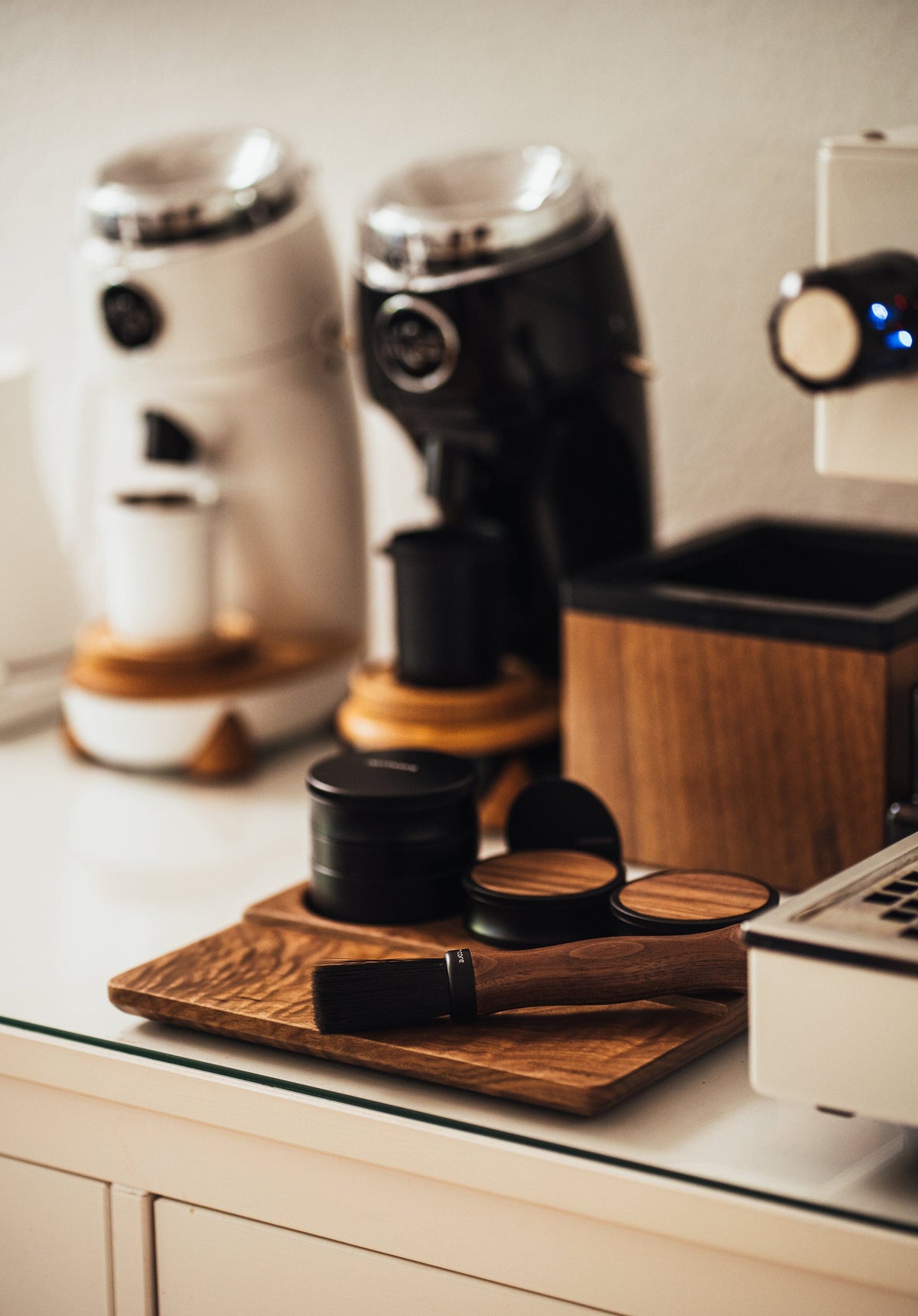 Normcore Wooden Espresso Tamping Station - Walnut / Oak | NormCoreWares