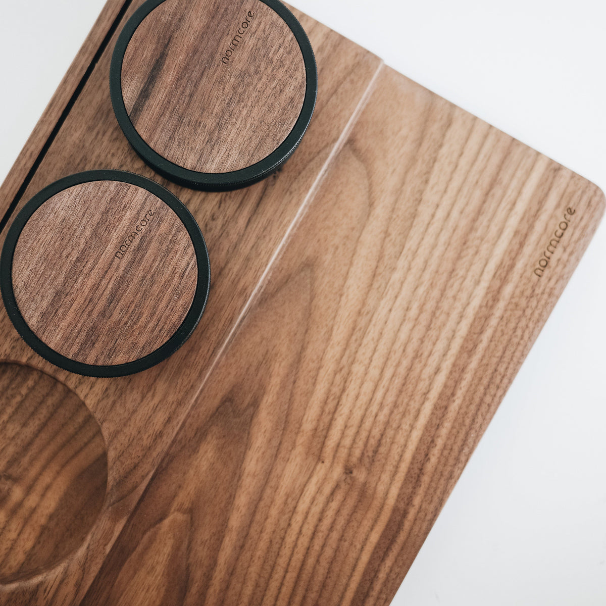 Normcore Wooden Espresso Tamping Station - Walnut / Oak | NormCoreWares