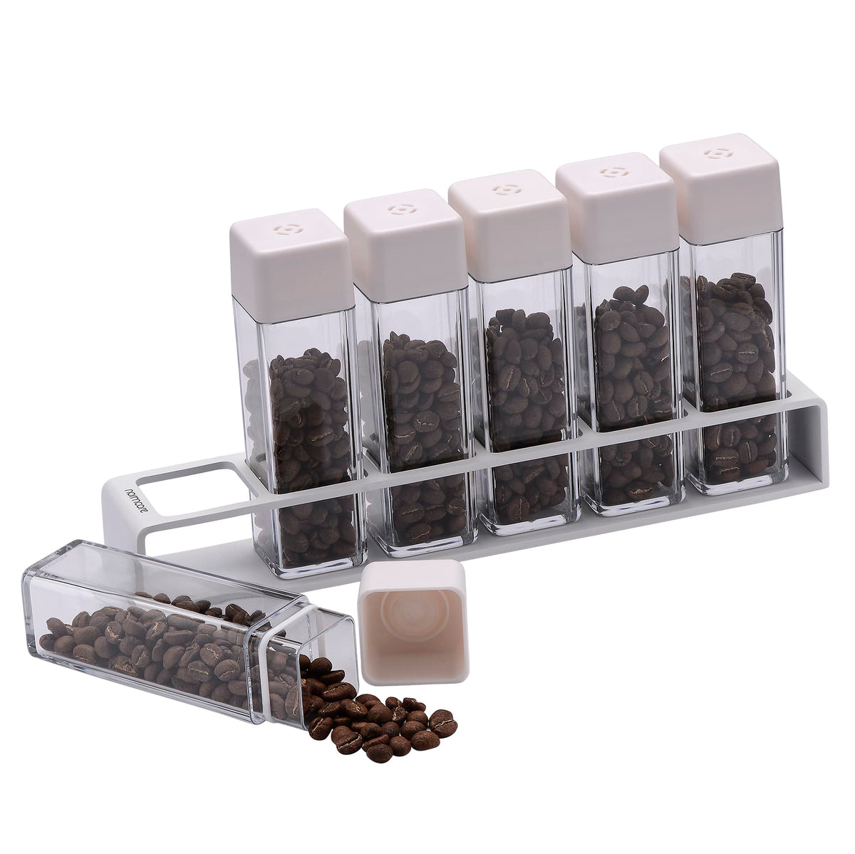 Normcore 6-Pack Coffee Bean Storage Tubes V2 with Metal Stand