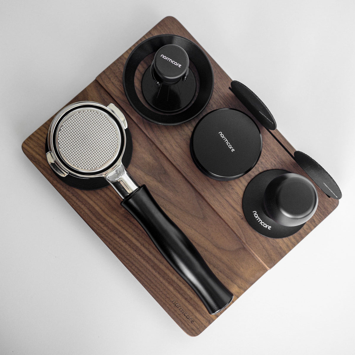 Normcore Wooden Espresso Tamping Station - Walnut / Oak | NormCoreWares